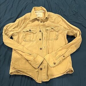Hollister Tan Button-Up Shirt
